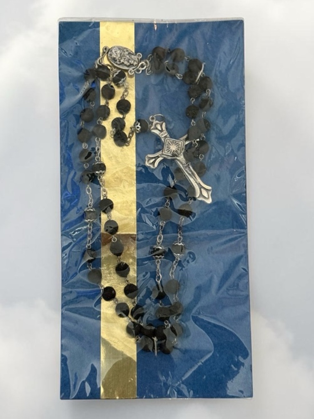 🫶🏻 Handmade from Rose Petals Rosary Necklace with Silver Cross